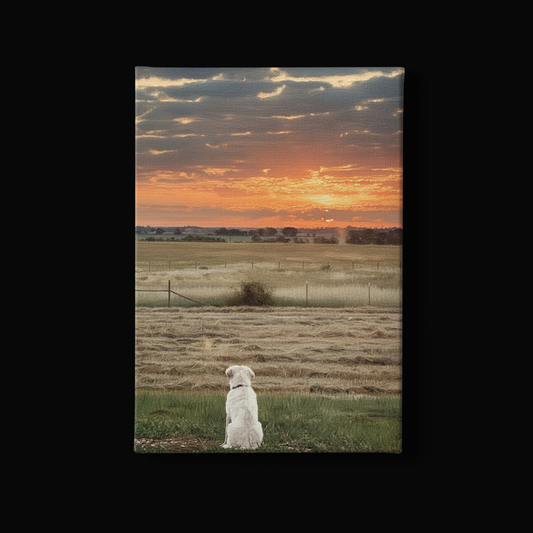 Watching Sunrise at the Ranch - Matte Canvas Wall Art