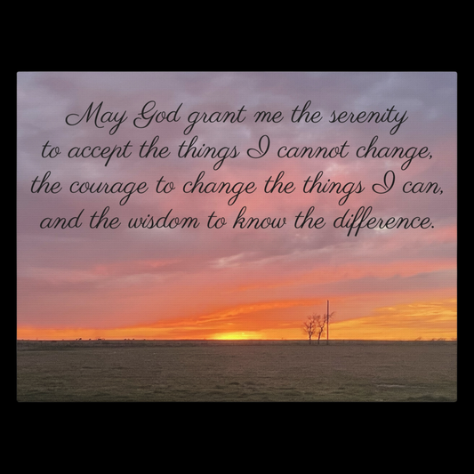 Serenity Prayer Sunset Sign - Wall Art